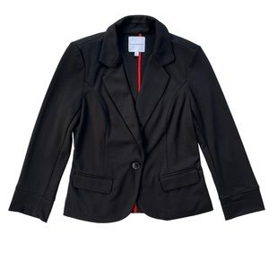 Catherine Malandrino Womens Small Black Magic Knit Single Breasted Blazer Jacket
